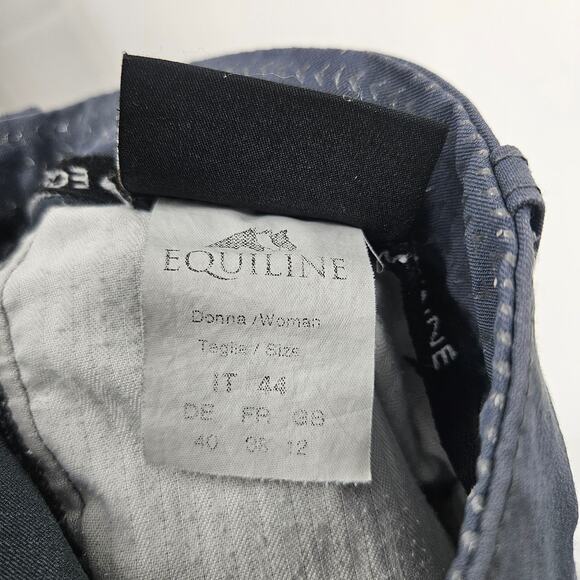 Equiline Cedar Pants Gray Full Grip Breeches Zipped Pocket Skinny Size 44 US M - Picture 7 of 8